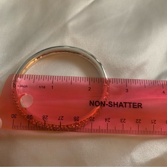 NEW! Diamond sterling silver rhodium plated  bracelet with Swarovski crystals - Picture 6 of 7